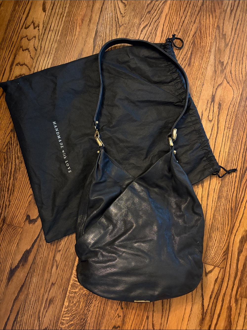 Jack Rabbit Black Leather Convertible Shoulder/Crossbody Bag